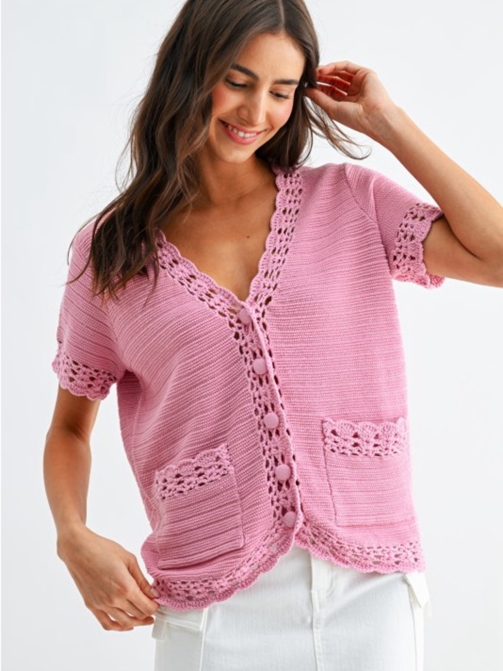 Camilla Crochet Knit Cardigan